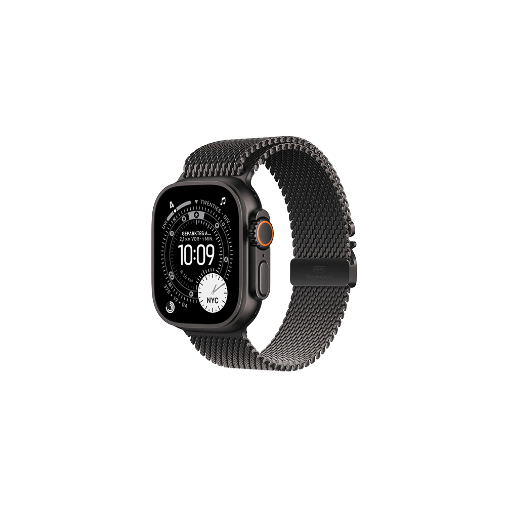 Watch Apple Watch Ultra 3 (2025) 5G 49mm Black Titanium Case with Black Titanium Milanese Loop M - Black
