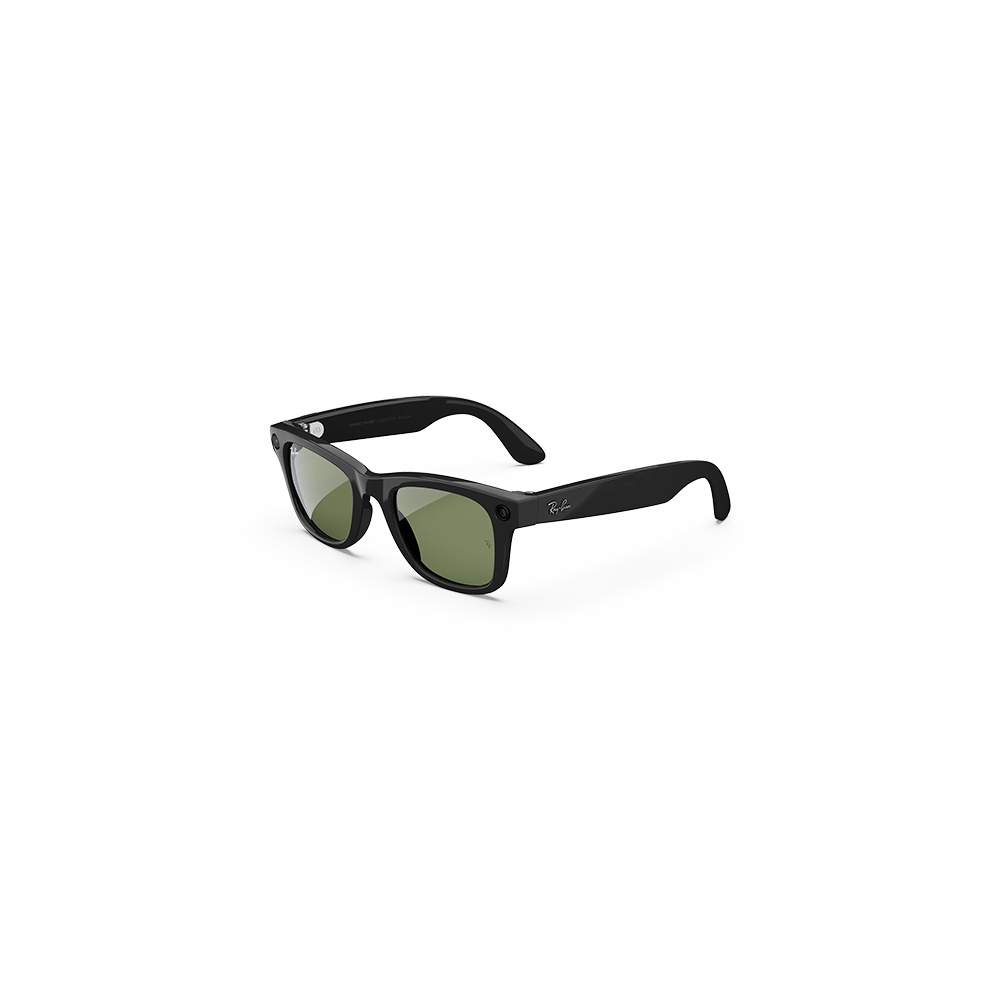 Ray-Ban Meta Wayfarer Gen1 AI Glasses - Matte Black/Clear to Graphite Green Transitions